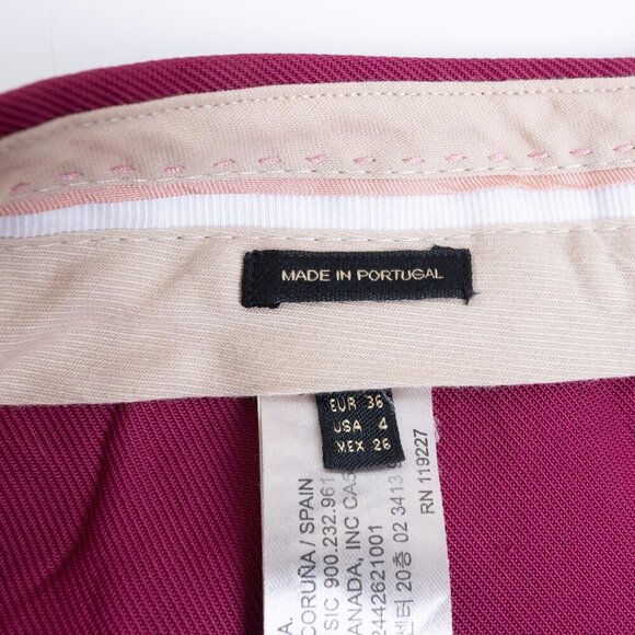 Massimo Dutti Wide Leg High Waisted Palazzo Pants Fuchsia Pink Viscose Trousers - Picture 10 of 11